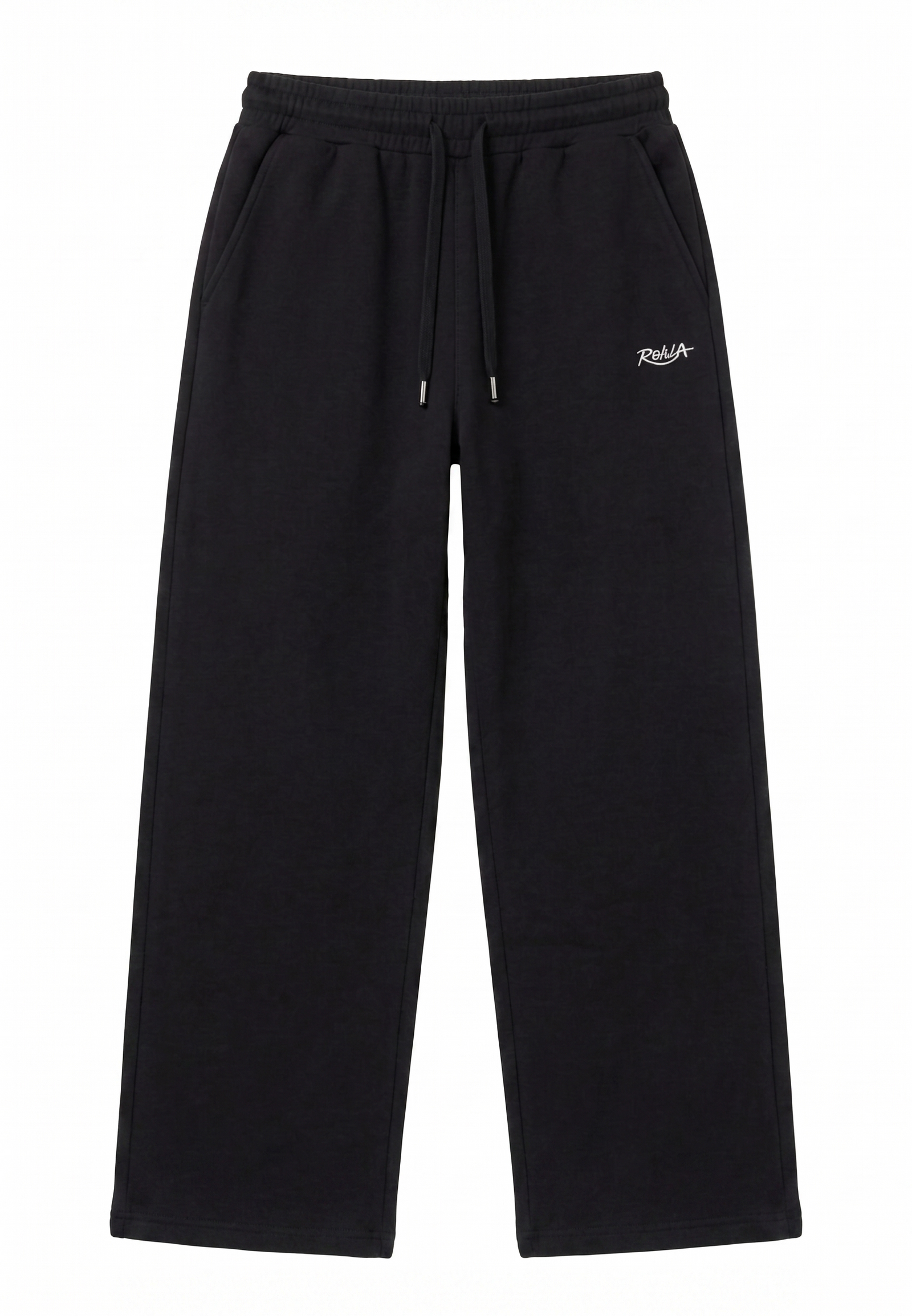 Black Melton Wide-Leg Pants