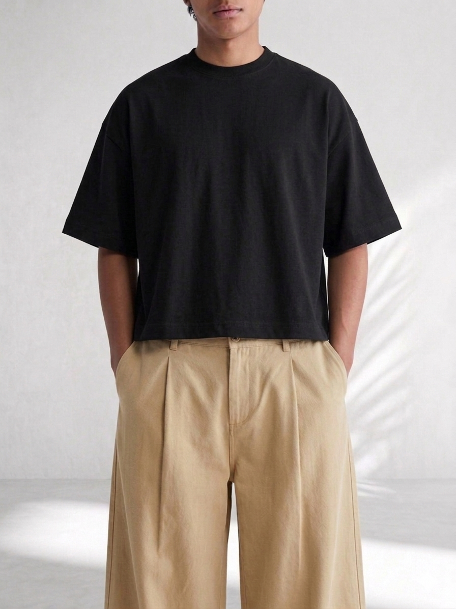 BLACK BOXY FIT T-SHIRT