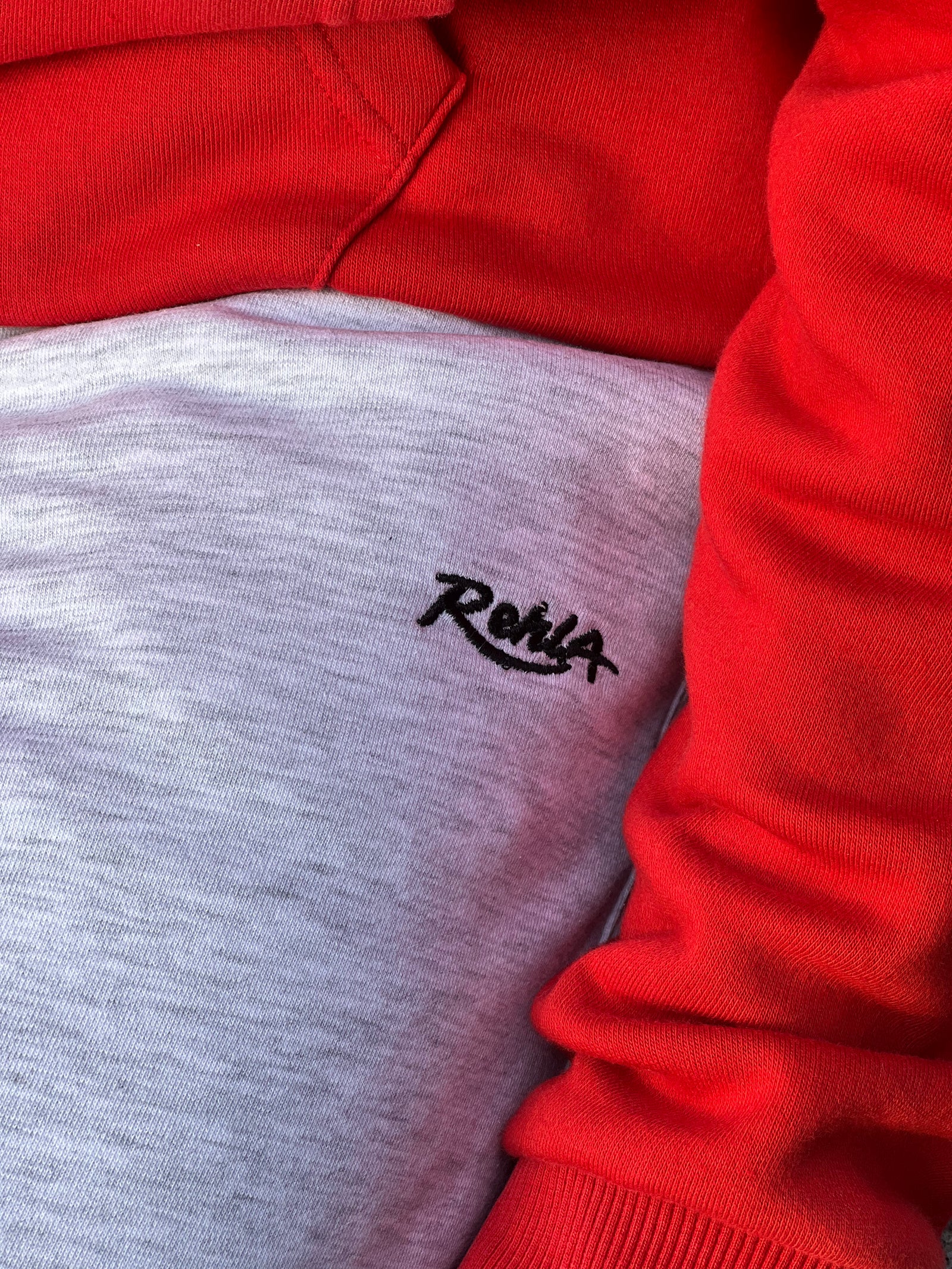 Grey Melton Wide-Leg Pants